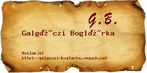Galgóczi Boglárka névjegykártya