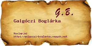 Galgóczi Boglárka névjegykártya